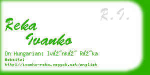 reka ivanko business card